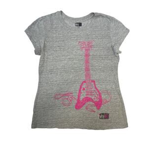 VNTG Vh1 Y2K Juniors XL Gray Pink Guitar Music Graphic Tshirt Bratz Indie Sleaze